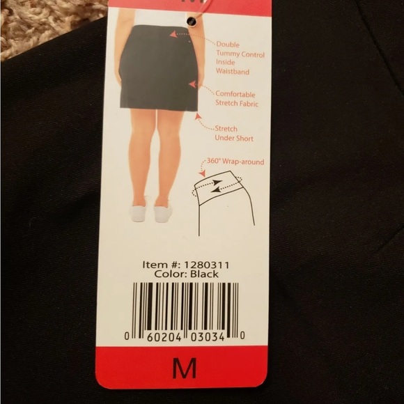 S.C. & CO. Black Skort (Skirt/Shorts) with Tunny Control, 18” - Picture 13 of 13